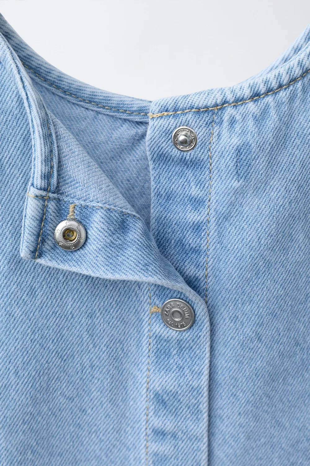 Джинсовый топ с бантиками ZARA, Mid-Blue — фото 4