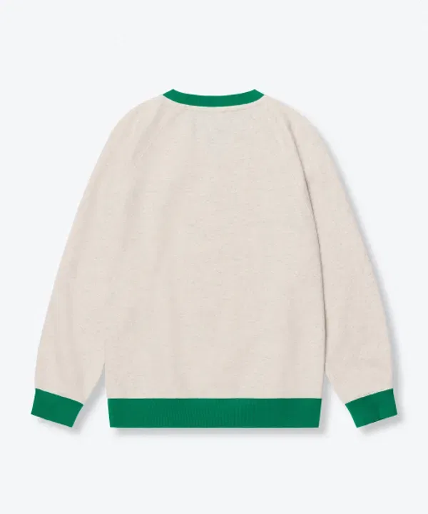 Свитшот оверсайз двухцветный, Musinsa Standard Kids, овсяный — фото 4