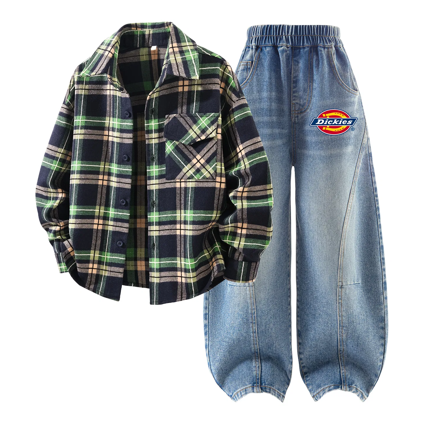 Детский спортивный комплект с круглым вырезом Dickies, Solid Color Turquoise+G-Star Raw Thick K Denim Light Blue