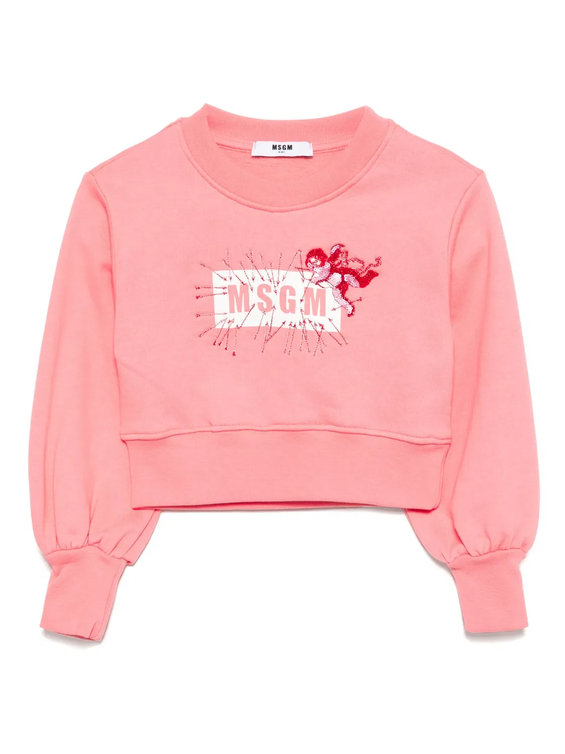 Свитшот с вышитым логотипом MSGM, розовый