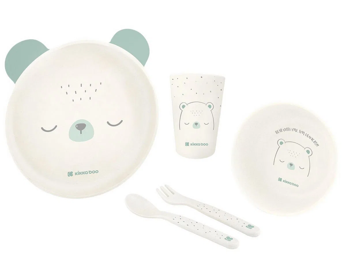 Детский набор посуды Kikka boo Bear with me, 5 предметов, зеленый, 180 мл, зеленый
