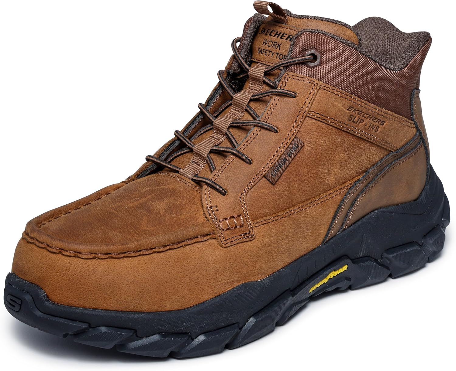 

Мужские ботинки Skechers Santoro Moc Toe с удобной системой надевания без шнурков, коричневый