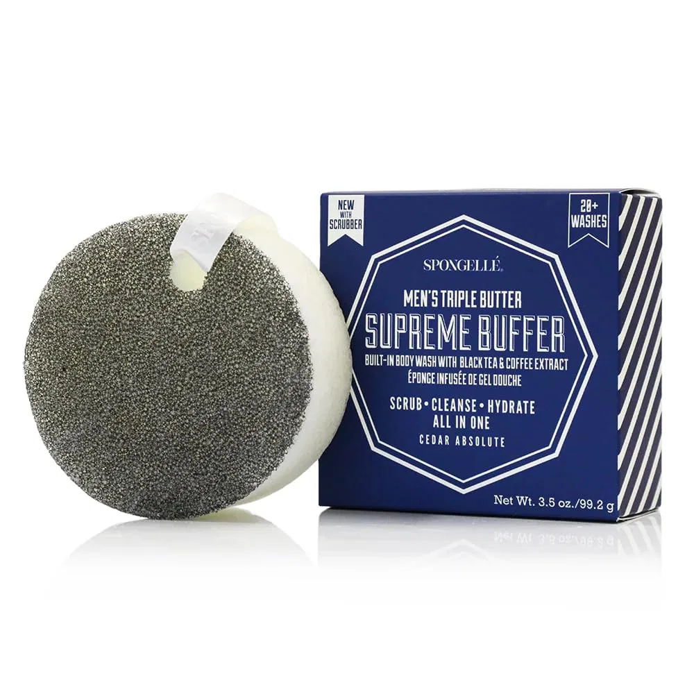 Губка для душа Supreme Buffer, SPONGELLÉ, 99.2 г, Cedar