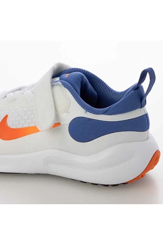 Детские спортивные туфли для девочек с липучкой Nike, White-Blue — фото 2