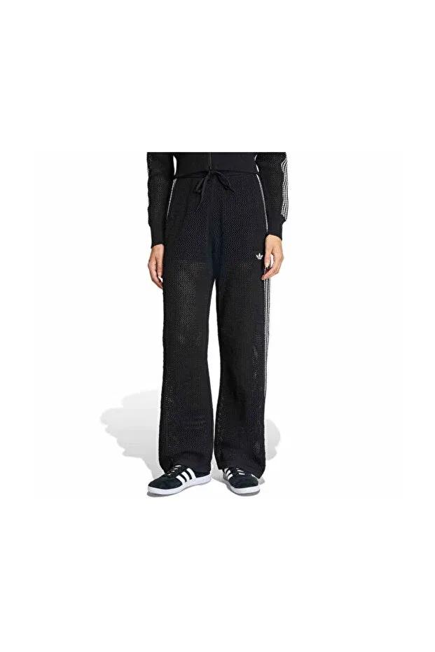 Женские широкие спортивные брюки Crochet tp women's casual sweatpants kc6494 Adidas, Black
