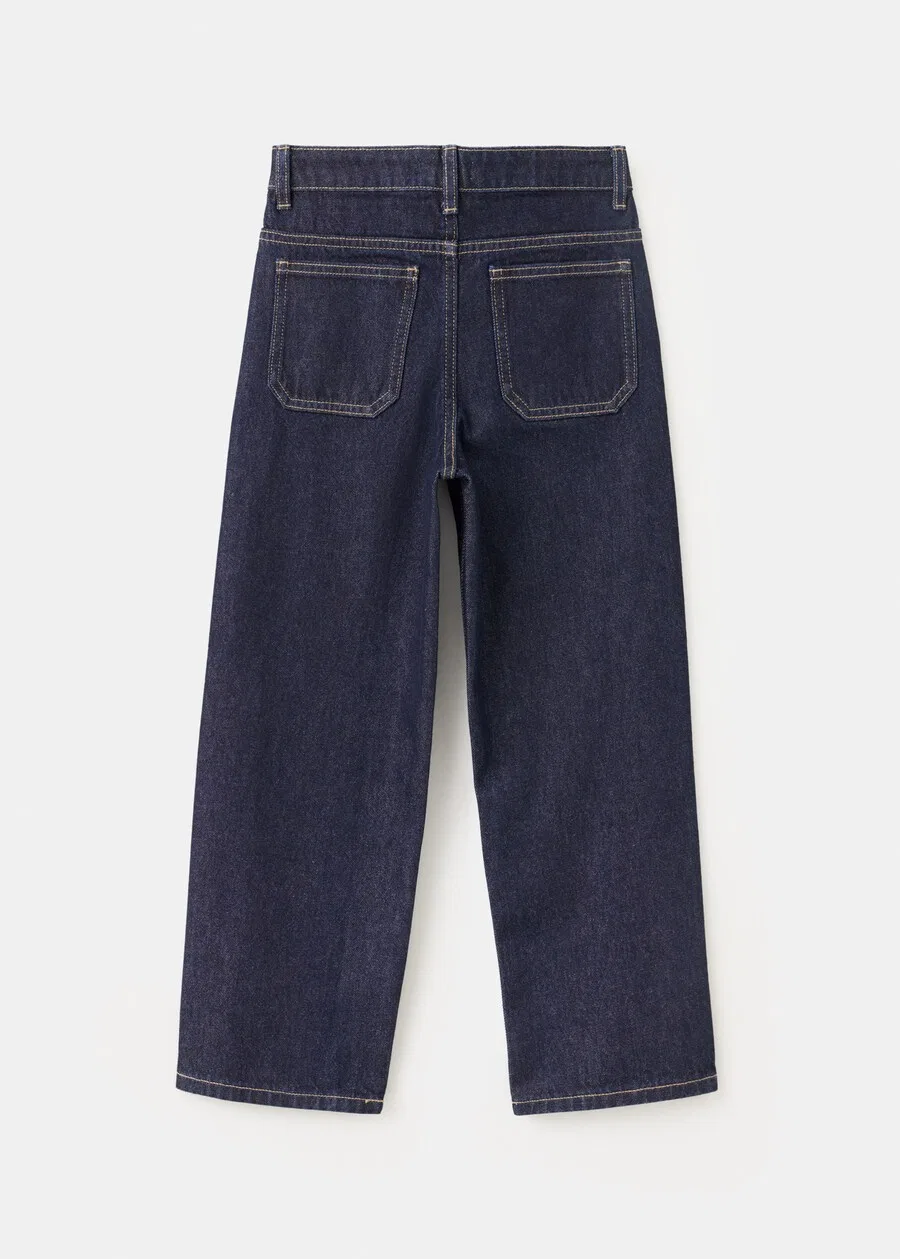 Детские джинсы MANGO KIDS Regular Jeans 'NOTTHING' темно-синего цвета — фото 2