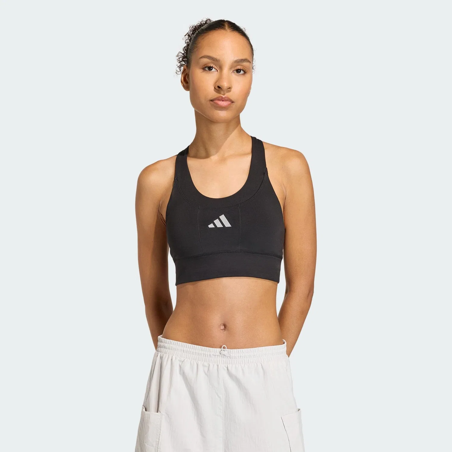 Женский спортивный бюстгальтер с средним уровнем поддержки adi365 Running Pocket Medium Support BH Adidas, Черный