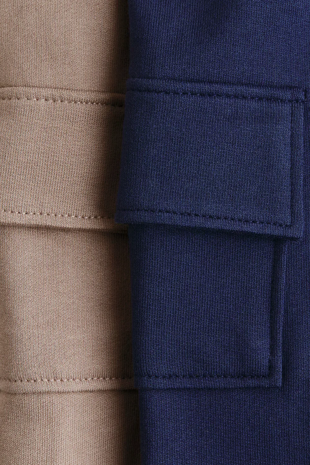 Комплект из 2 брюк-джоггеров с карманами H&M, Marineblau/Hellbeige — фото 2