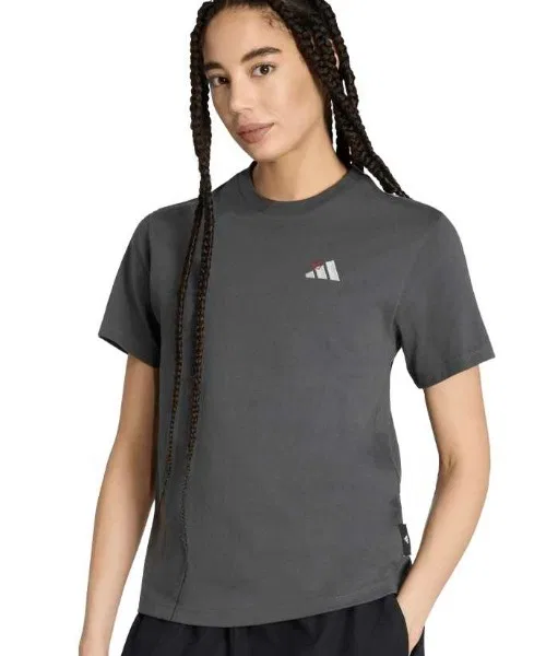 Женская футболка с принтом Embroidery Pack Regular Graphic T-Shirt Adidas, Dark Gray