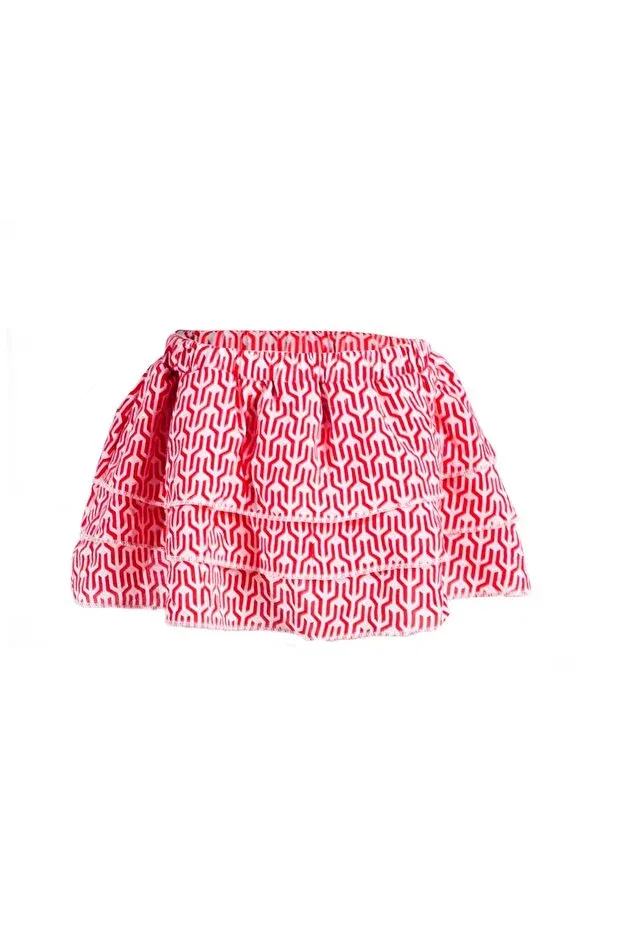 Детская юбка для девочек с принтом tie-dye Shecco Babba, Red White — фото 2