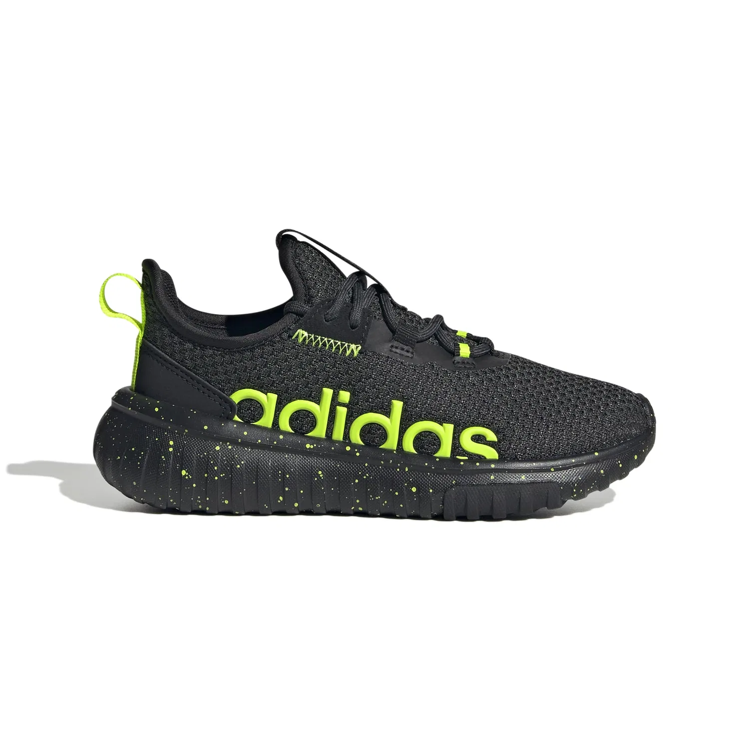 Детские кроссовки для мальчиков с шнуровкой Kaptir 4.0 Shoes Kids Adidas, Polished Black Core Lemon Core Black — фото 2