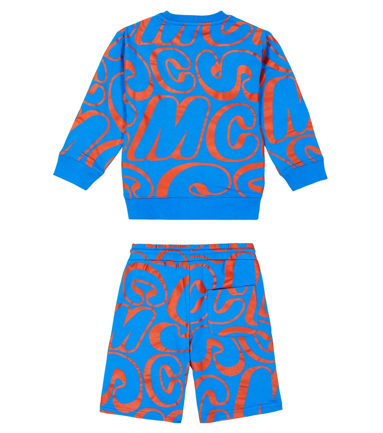 Комплект свитшота и шорт с принтом Stella Mccartney Kids, синий — фото 4