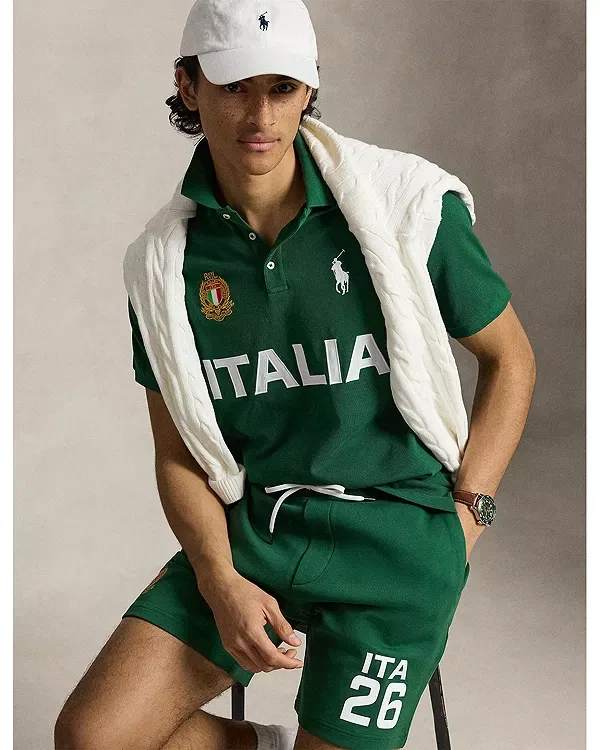 Мужское поло с коротким рукавом Polo Ralph Lauren, зеленый — фото 3