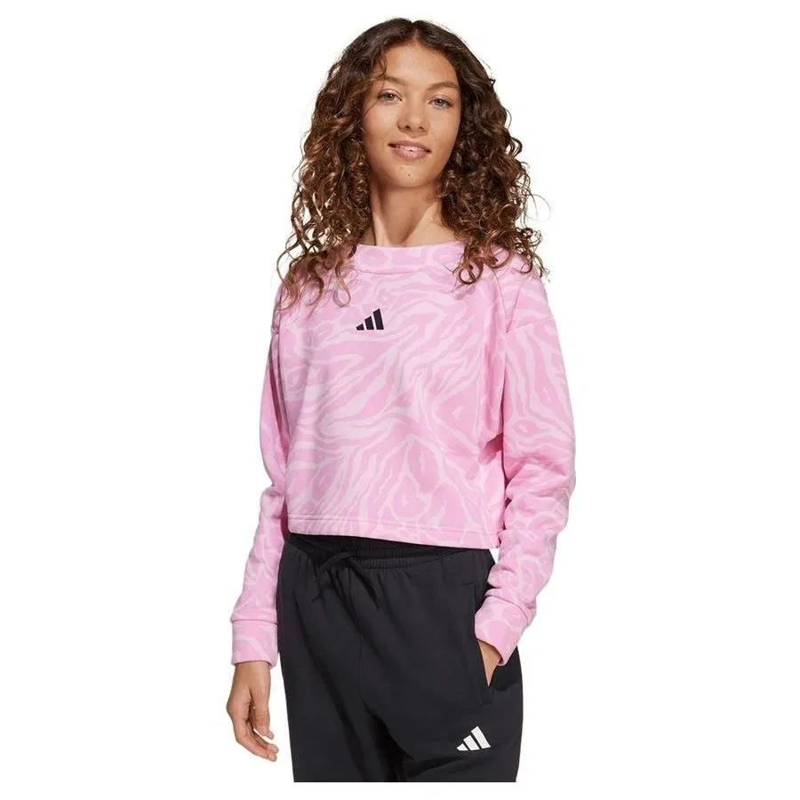 Детский свитшот с принтом Jg Fı Aop Top adidas, Розовый — фото 2