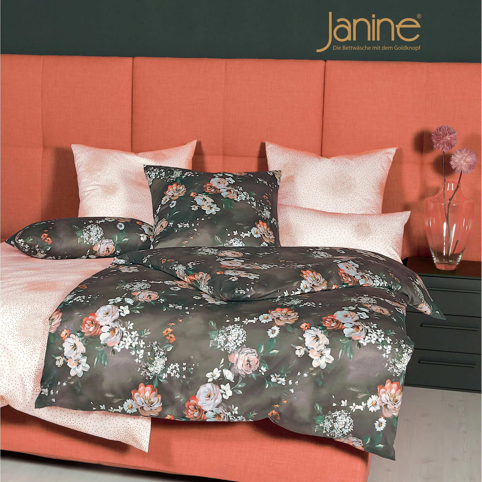 

Постельное белье Janine «MILANO 45057», на молнии, цвет siena/karneo/kakao