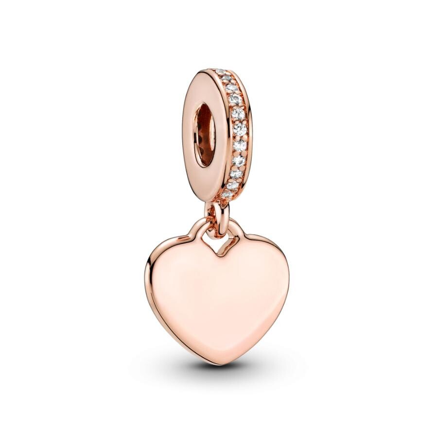 

Шарм Engravable Heart Tag Dangle Pandora, покрытие - розовое золото