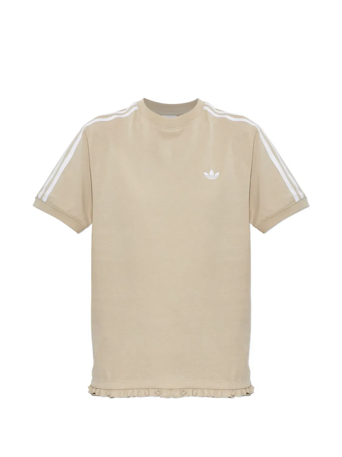 Футболка с оборками Adidas, нейтральные цвета