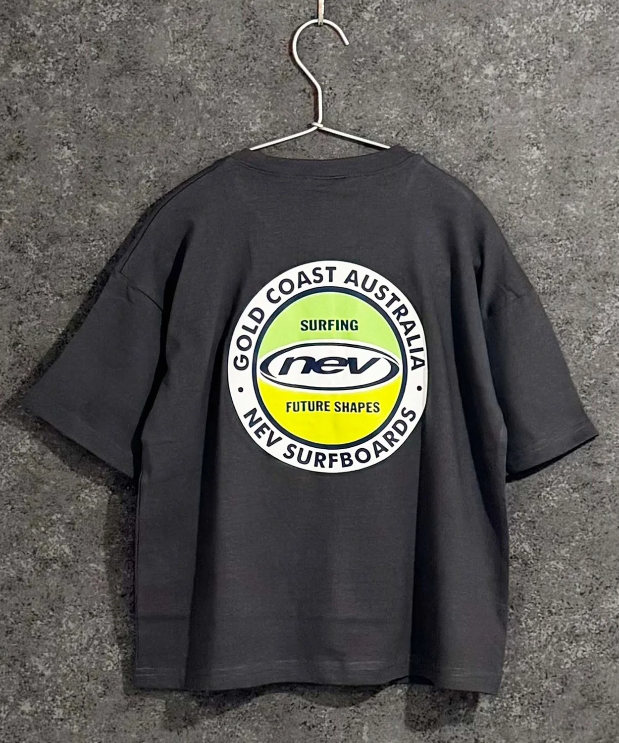 Детская футболка с принтом Oversize NEVSURF NEV, Charcoal