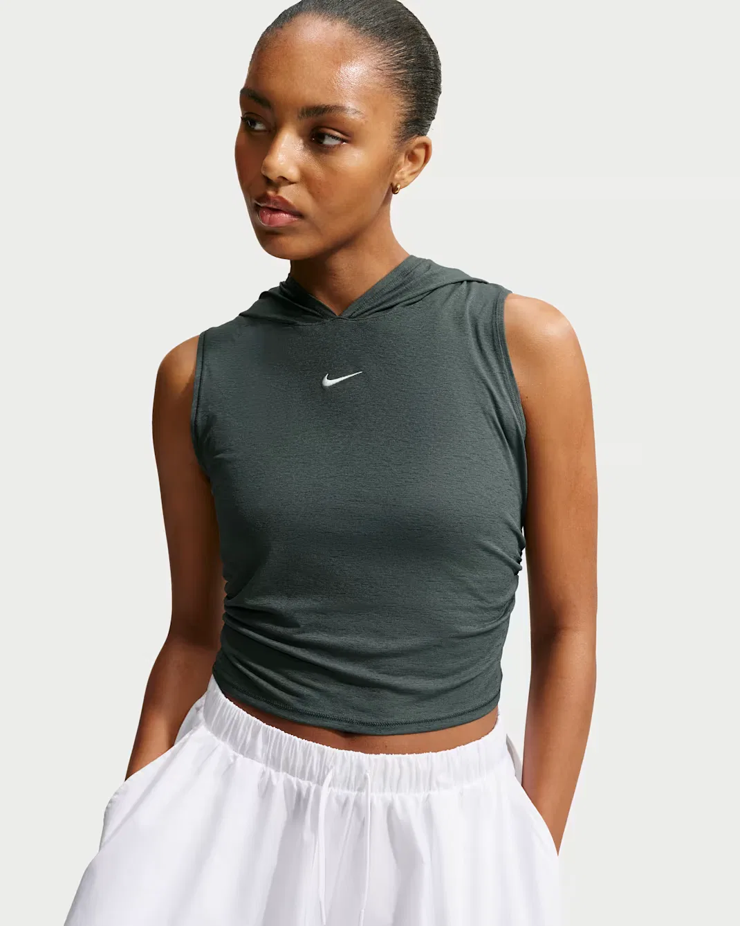 Женская облегающая майка с капюшоном Nike Sportswear, Camo Green/Sail