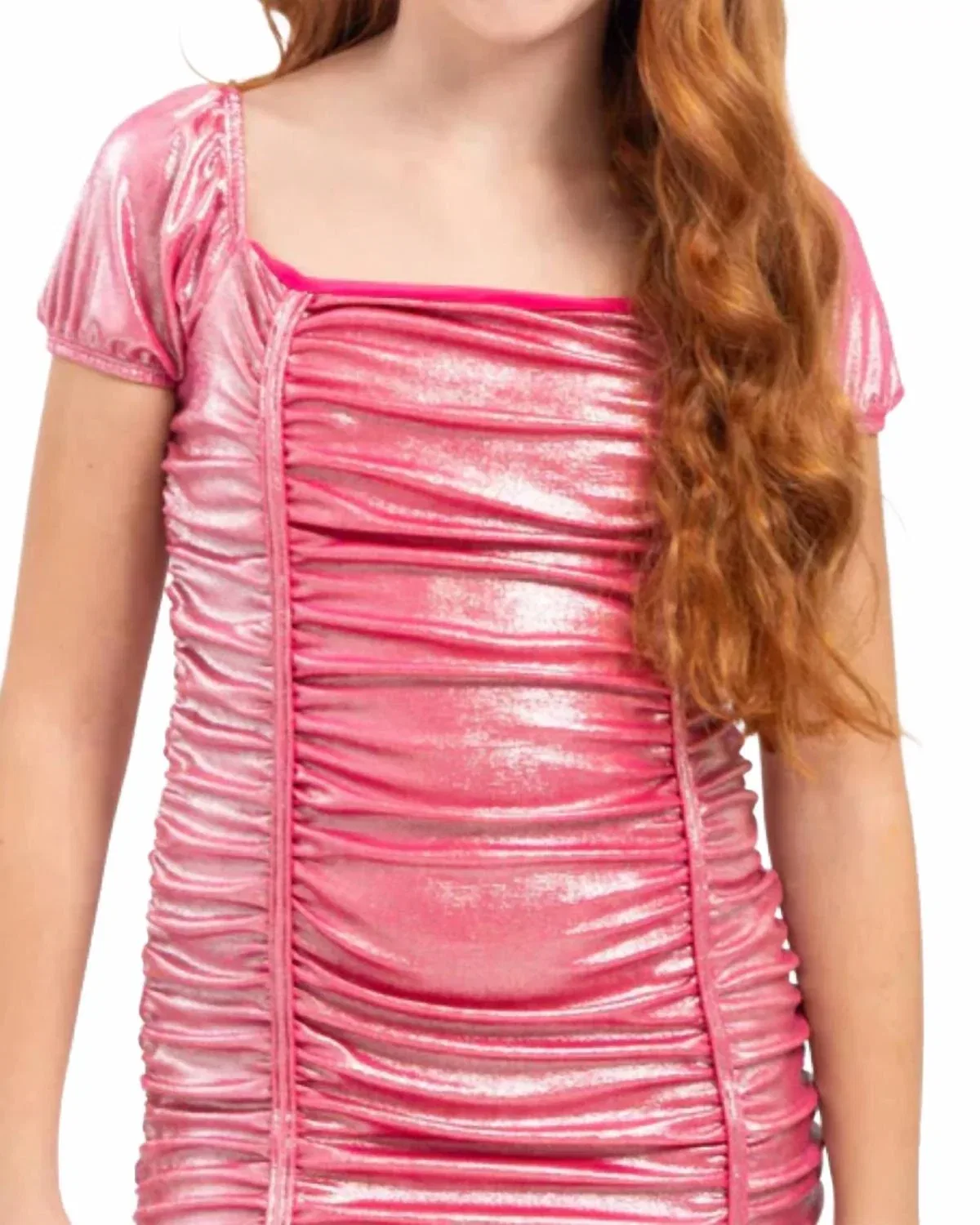 Детское платье для девочек с блеском Amelia Metallic Cheryl Creations, розовый — фото 2