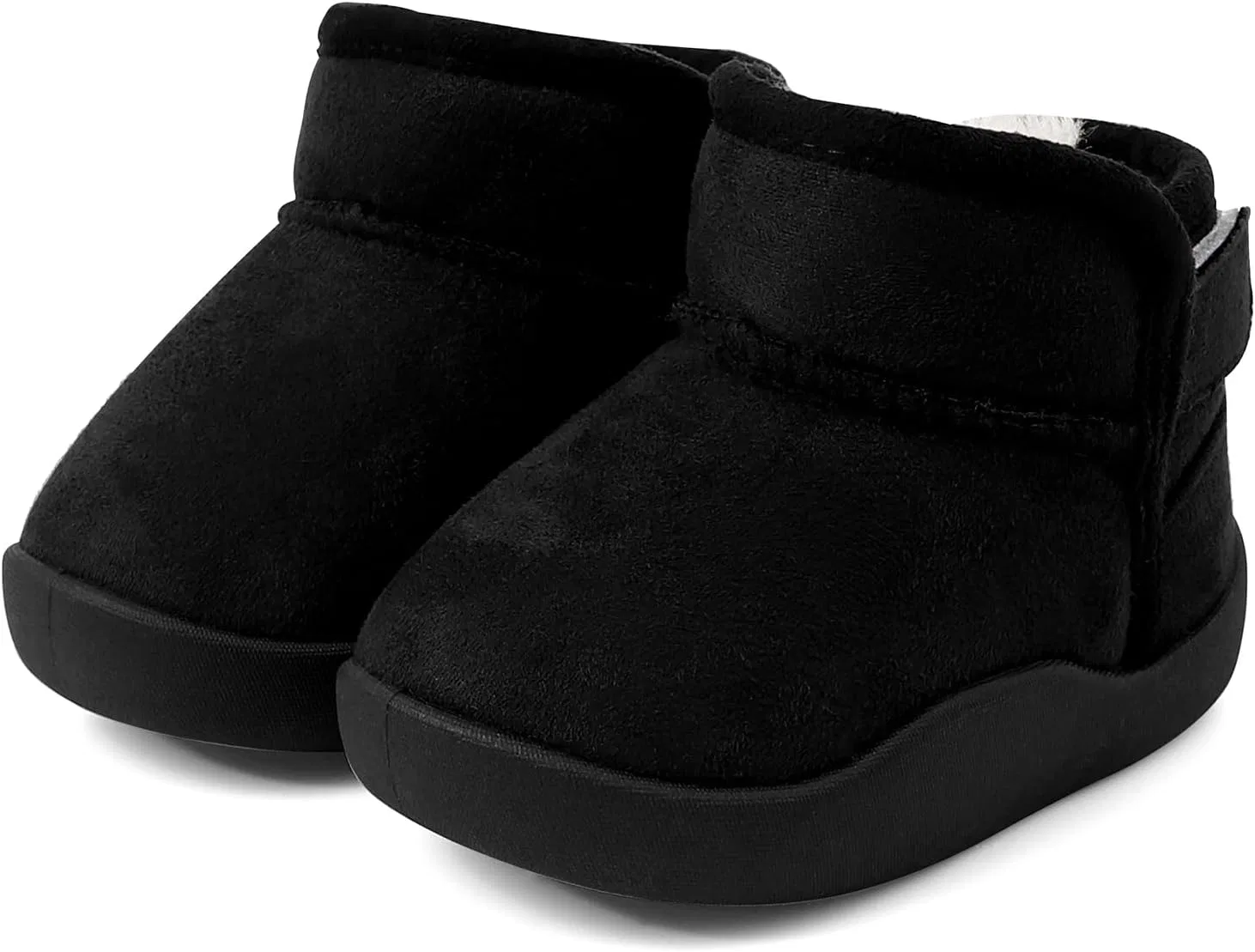 Детские зимние ботинки с мехом для девочек и мальчиков DUONITITI, Black — фото 4