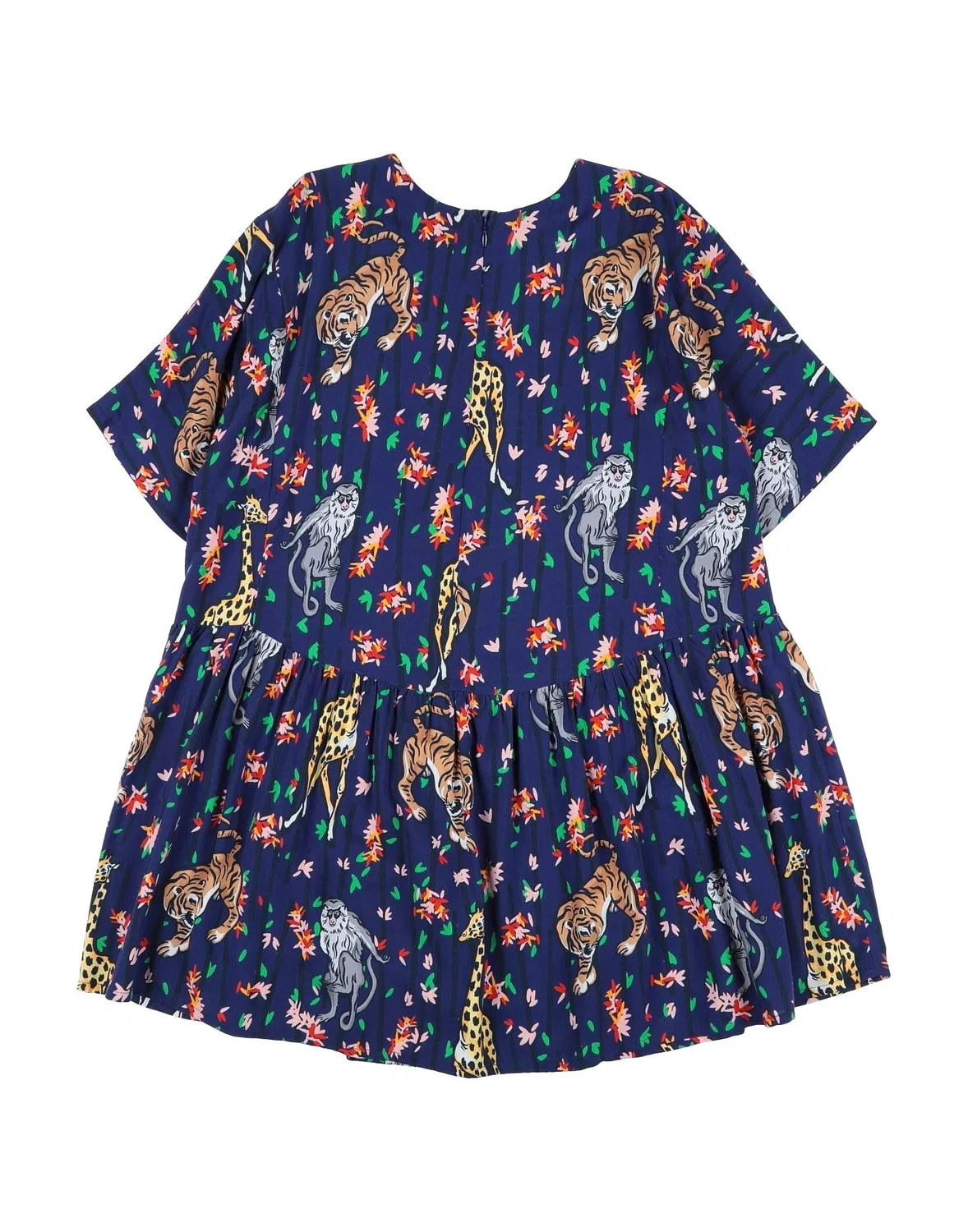 Детское платье для девочек с принтом Kenzo Kids, темно‑синий — фото 2