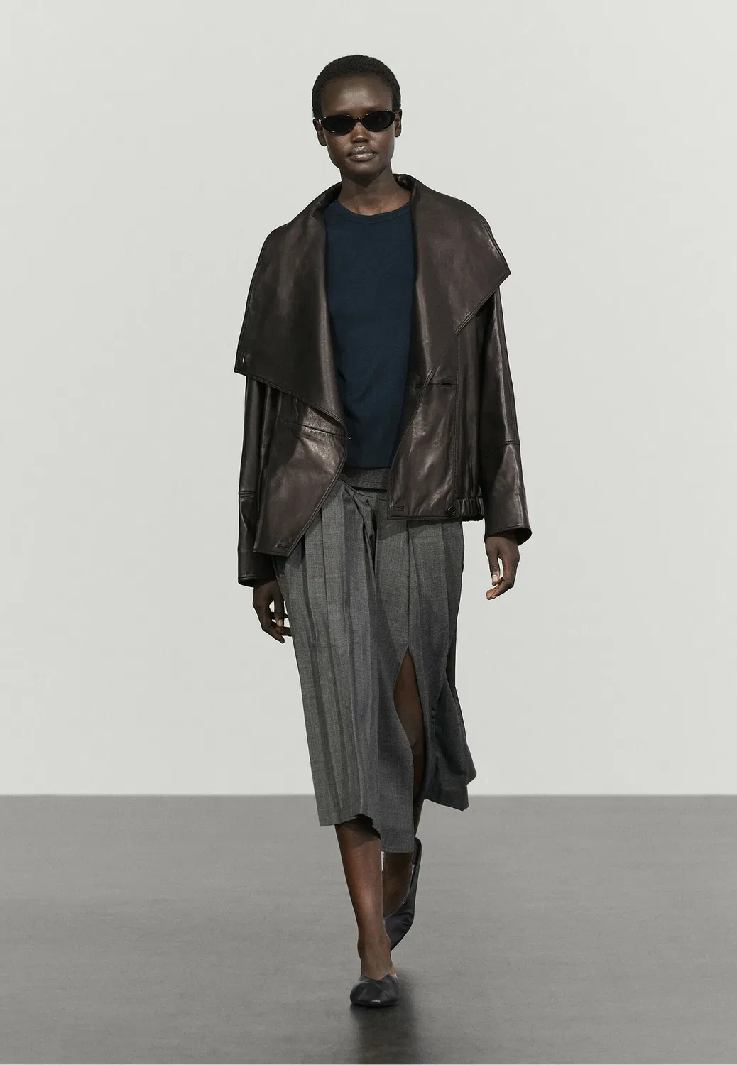 Плиссированная юбка Massimo Dutti, Dark Grey — фото 2