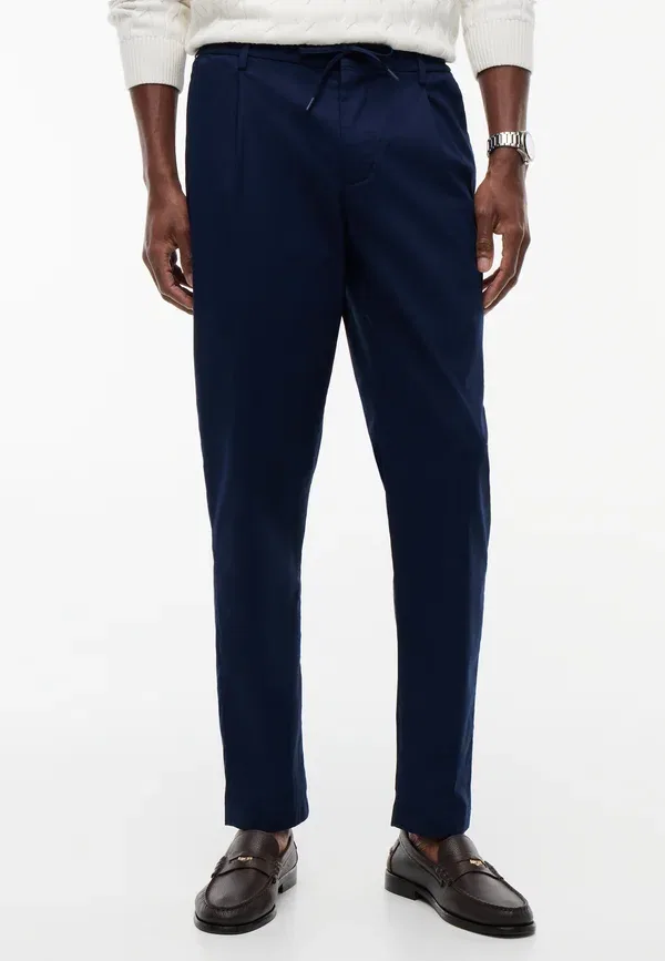 Брюки из хлопка с эластаном Harlem Tommy Hilfiger Carbon темно-синий