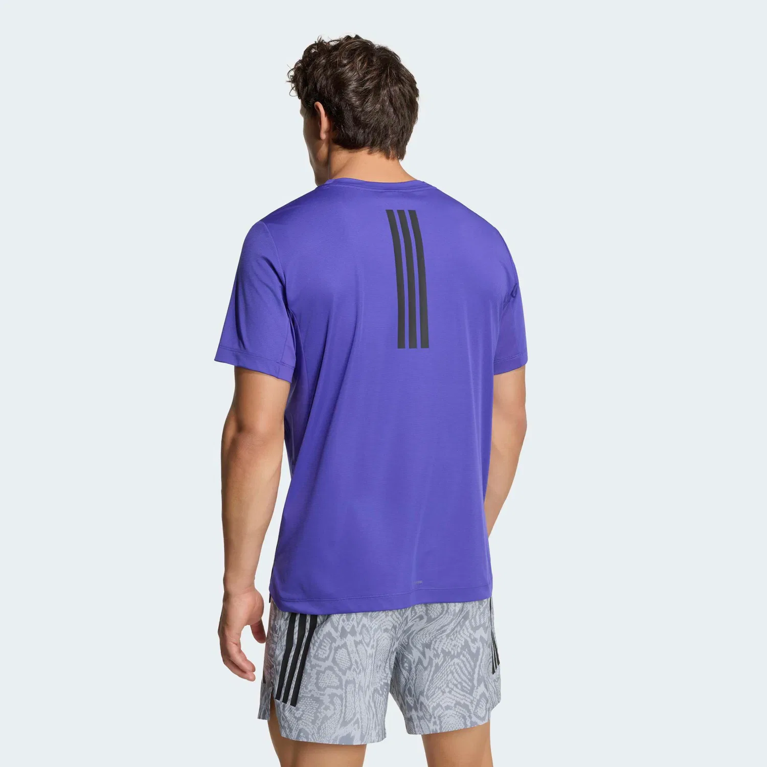 Мужская футболка с тремя полосками Adidas Performance, Pure Purple — фото 2