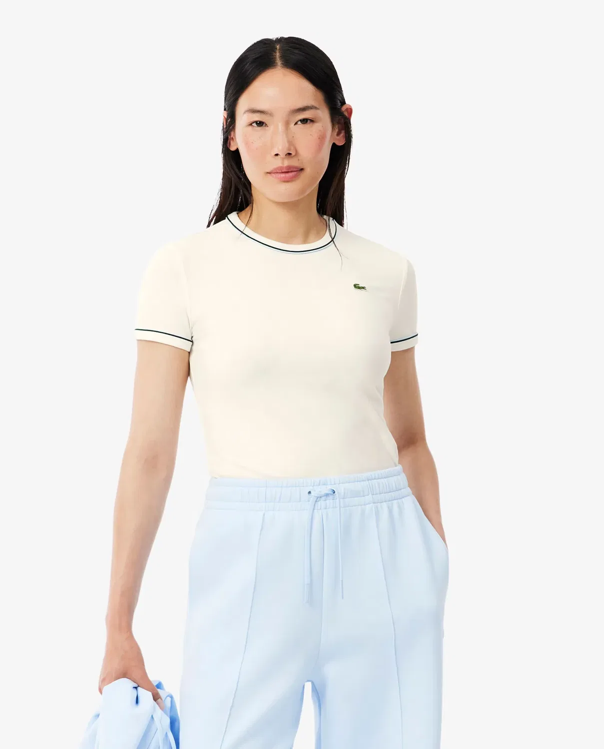 Футболка Lacoste Blanco с контрастной отделкой