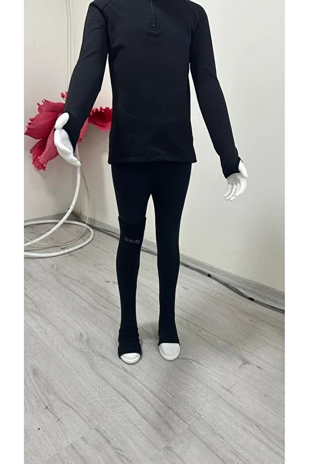 Детские леггинсы для девочек однотонные Sg Collections, Black — фото 3