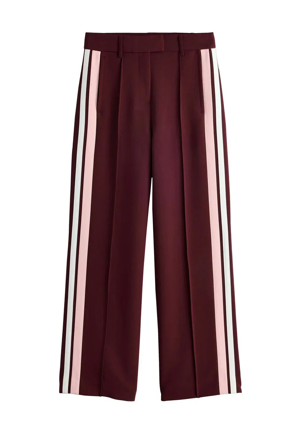 Брюки с широкими штанинами и боковой полосой, классического кроя Next, Burgundy Red