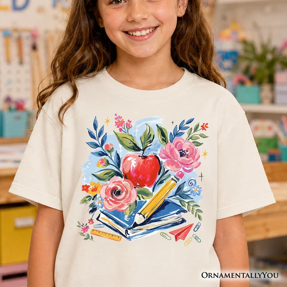Детская футболка с принтом Watercolor Floral OrnamentallyYou, Natural