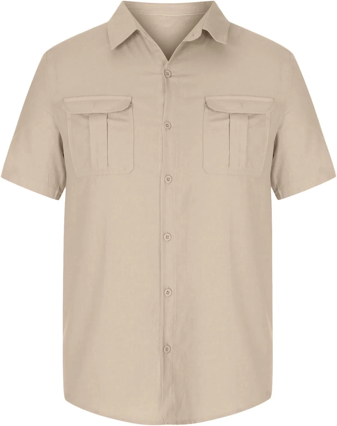 Мужская рубашка с коротким рукавом из хлопка Hawaiian, Beige — фото 4