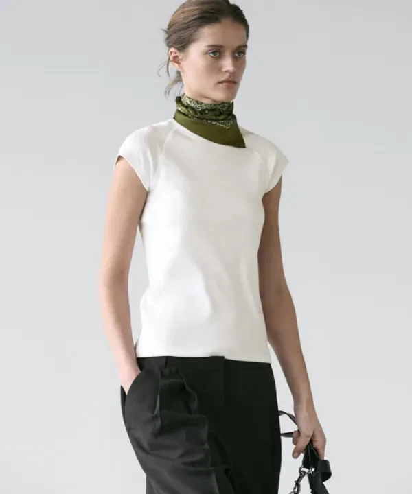 Футболка с коротким рукавом реглан из хлопка, Massimo Dutti