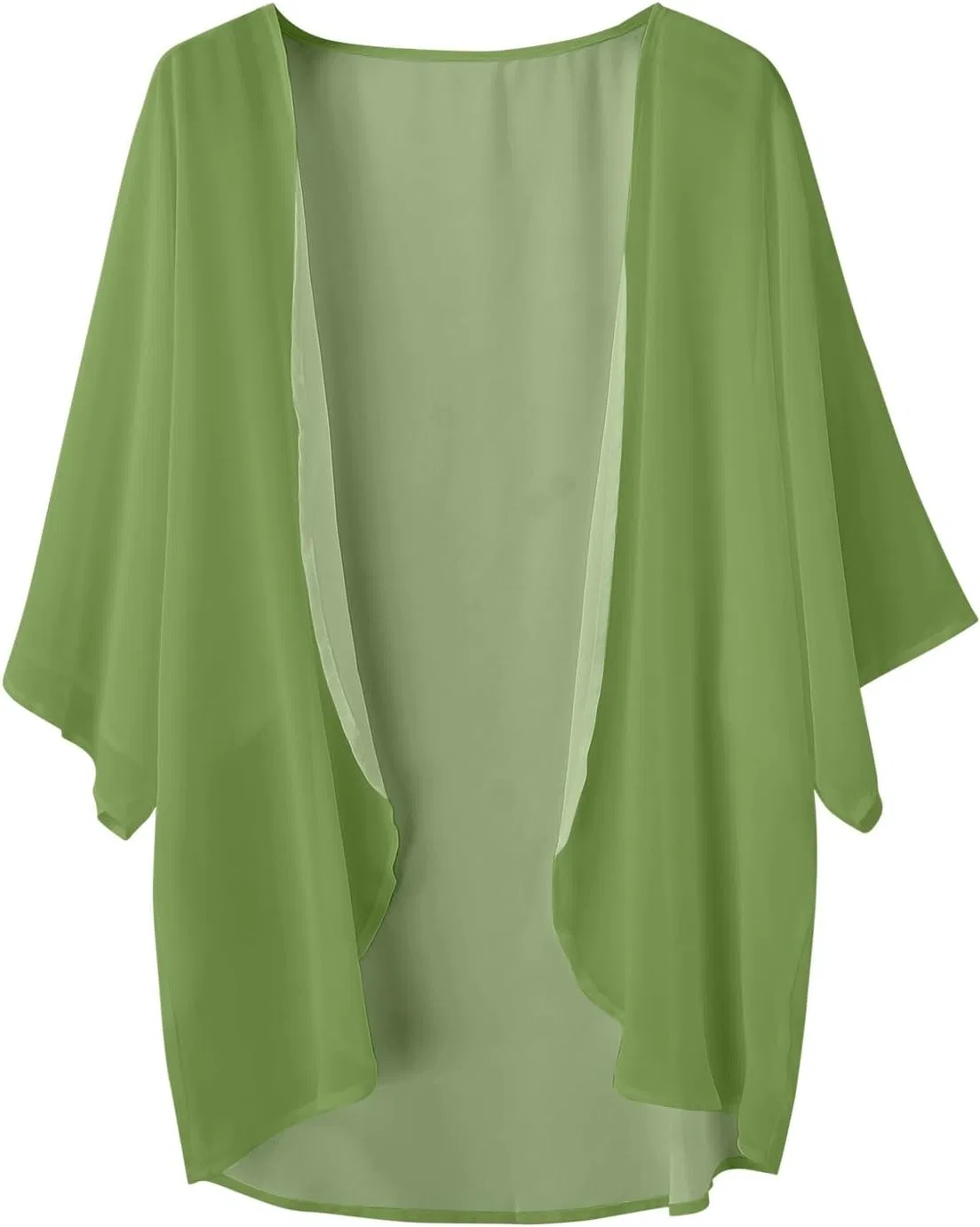 Женская богемная накидка для пляжа Oversized Kimono, Green — фото 2
