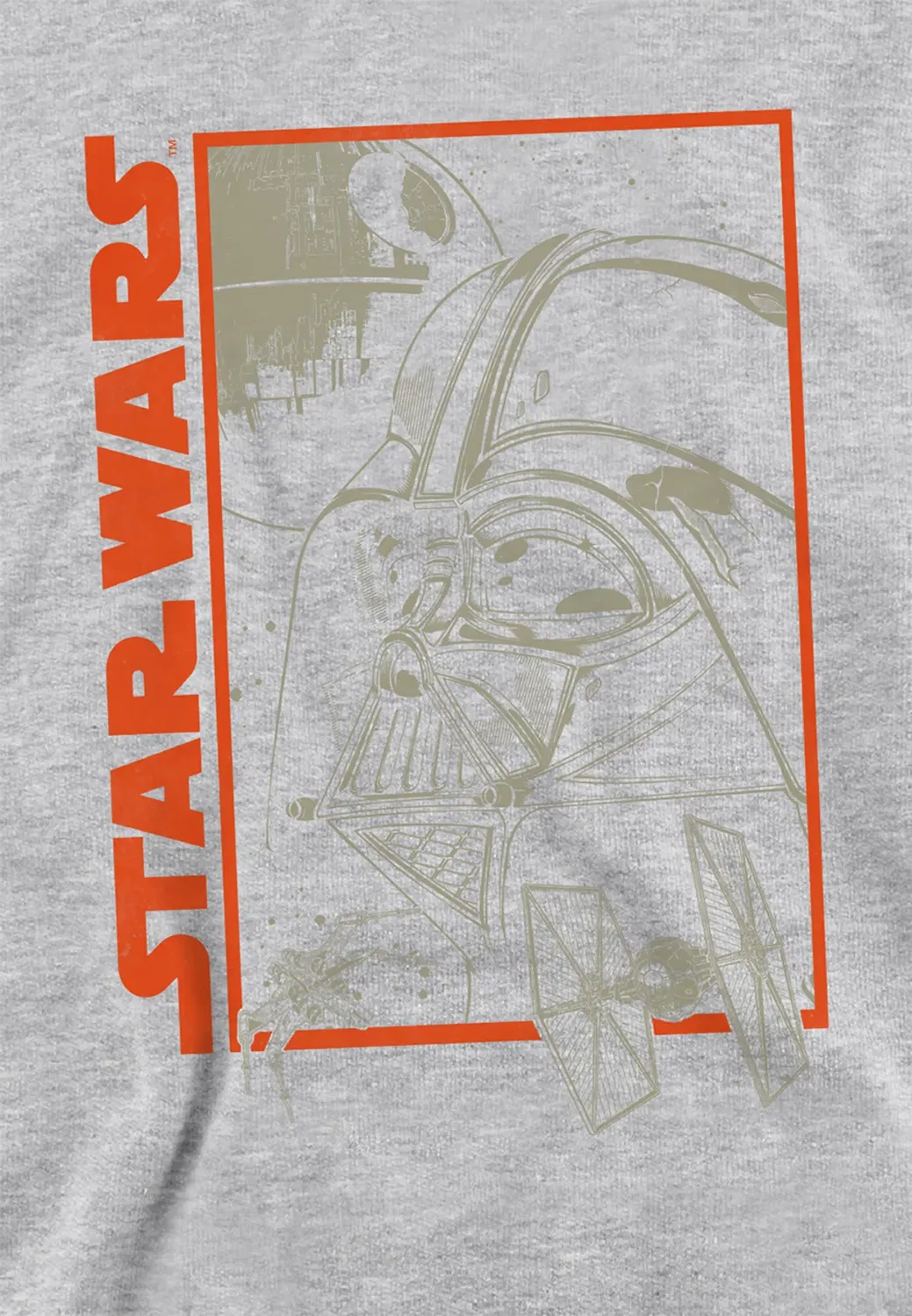 Детский худи с принтом Star Wars Vader Outline Disney, Grey — фото 2