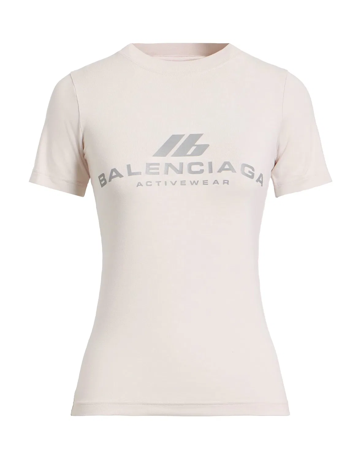 Женская футболка с принтом Logo-Print T-Shirt Balenciaga, светло-серый
