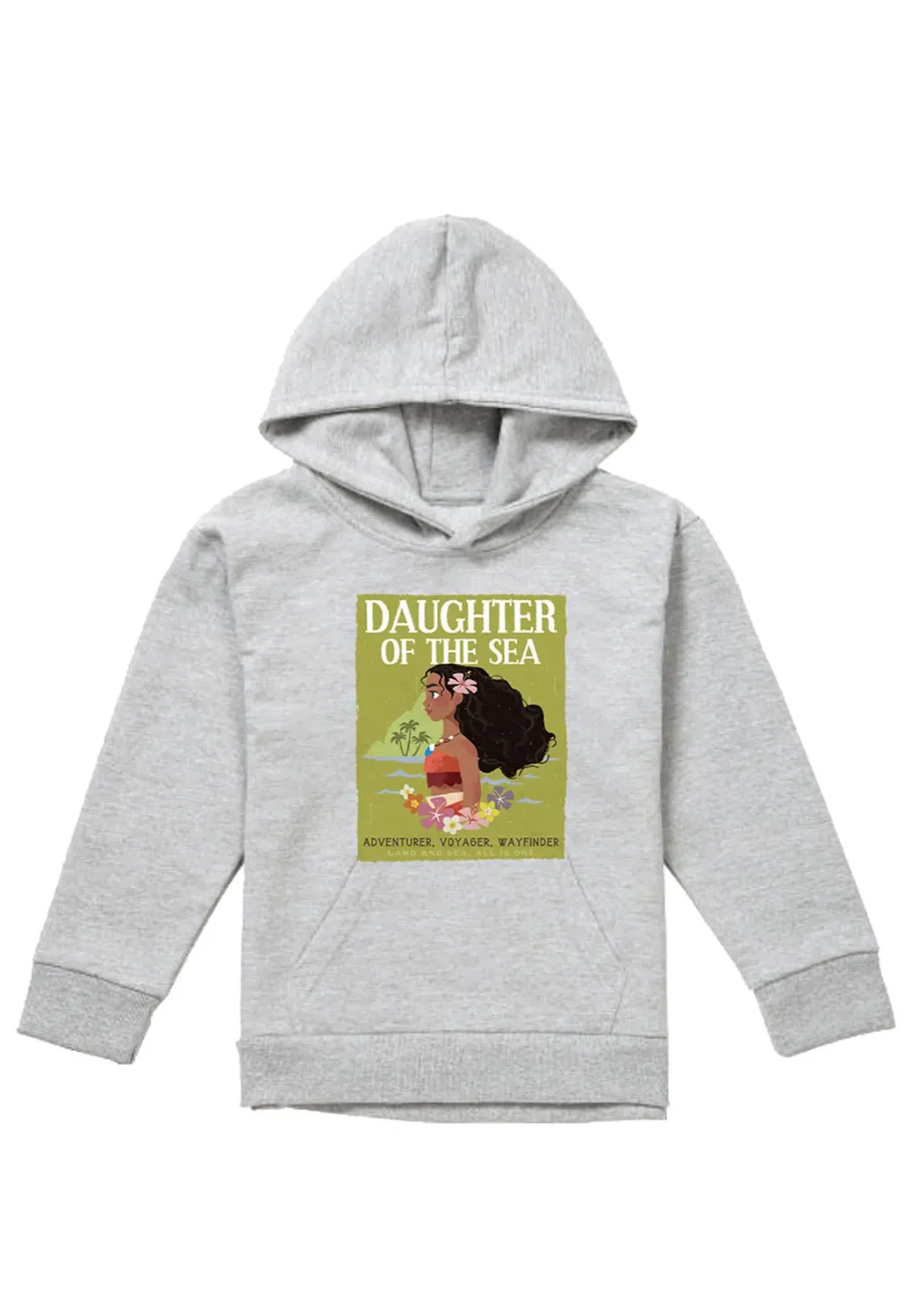 Детский худи с принтом Moana Daughter of the Sea Disney, Athletic Heather