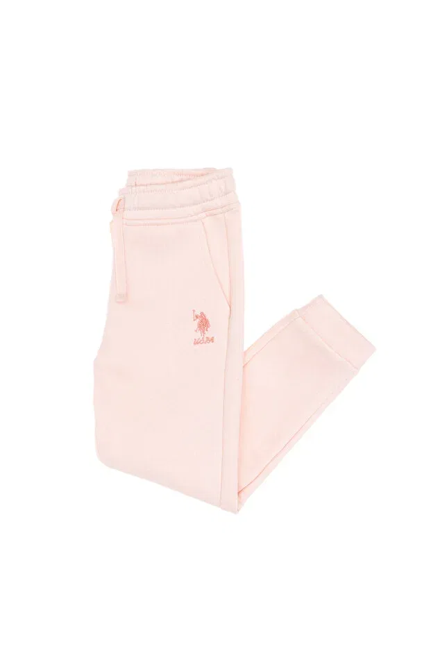 Детские спортивные штаны для девочек прямого кроя U.S. Polo Assn., Light Pink — фото 4