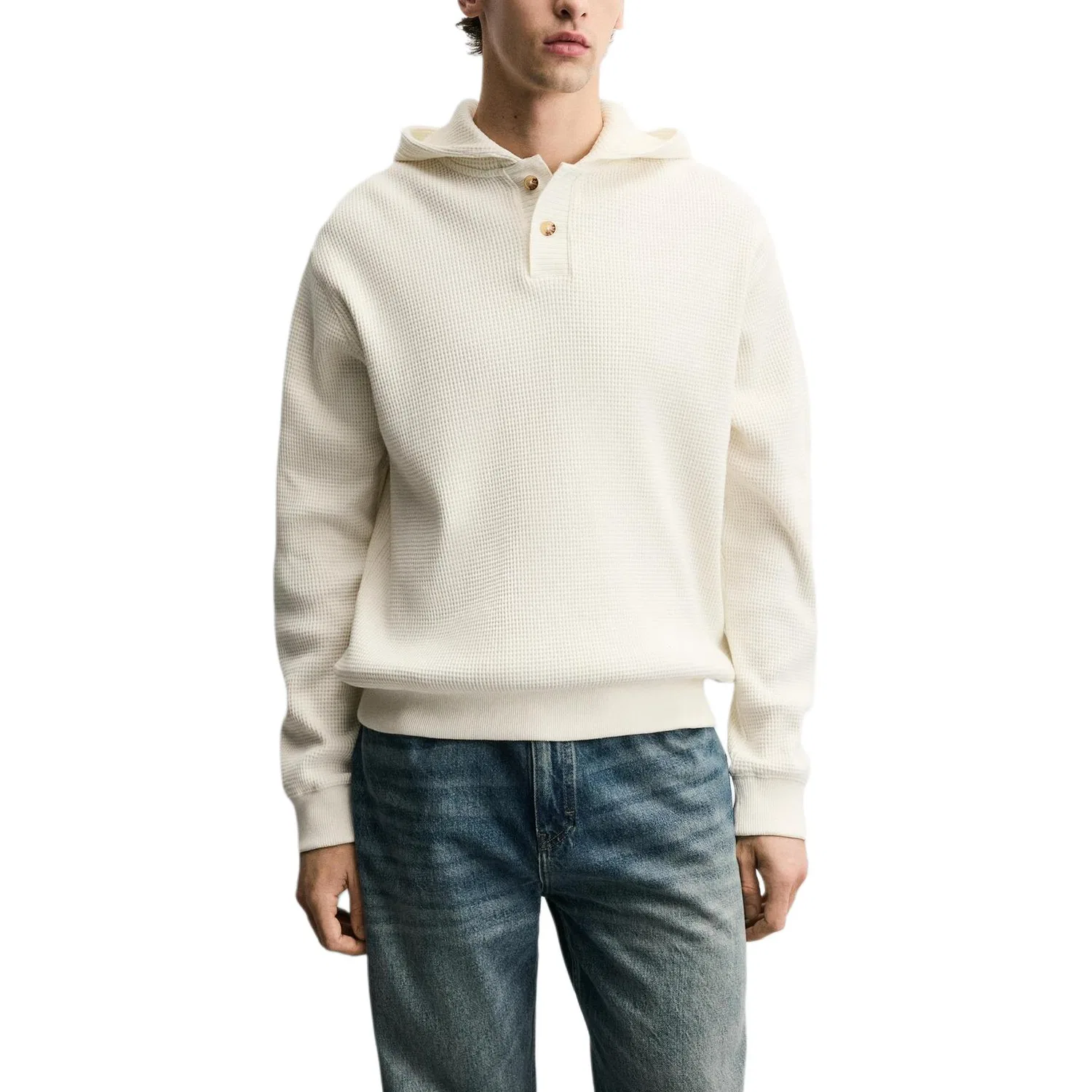 Мужской худи с капюшоном Light Beige ZARA