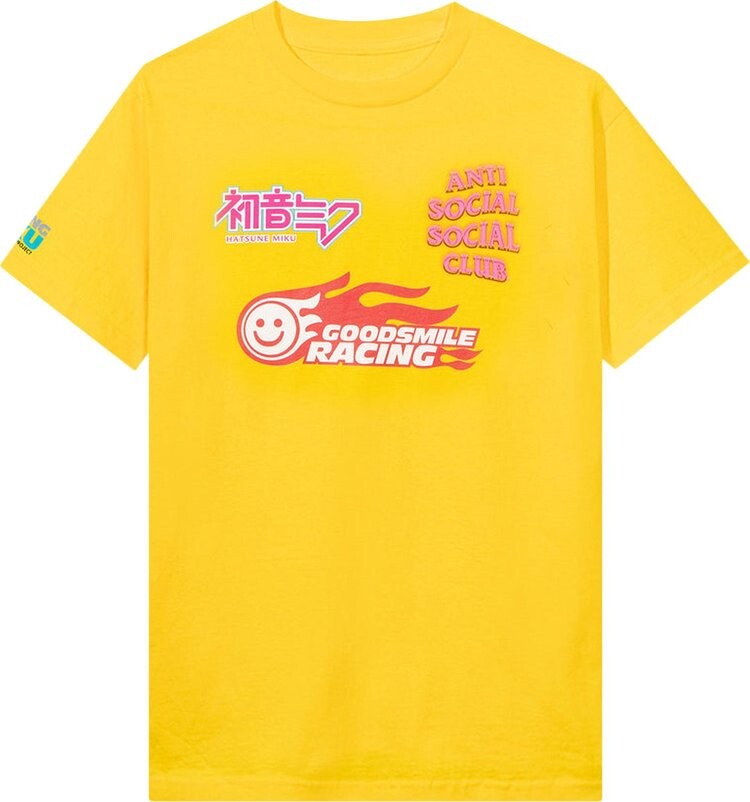 

Футболка Anti Social Social Club x Good Smile Racing Logo Tee 'Yellow', желтый