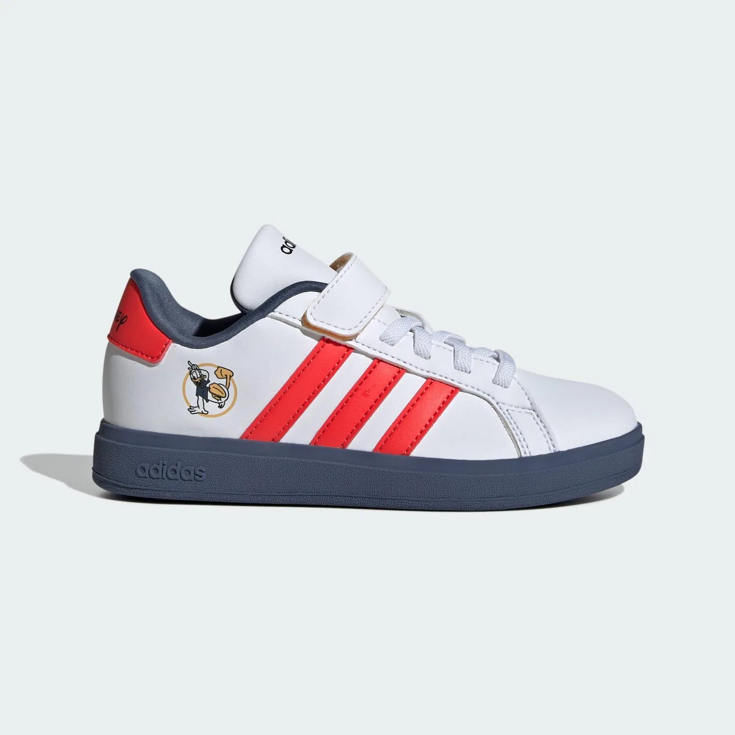Детские кроссовки с принтом Micky Maus and Friends Adidas, Weiss Hellrot Baltikblau — фото 2