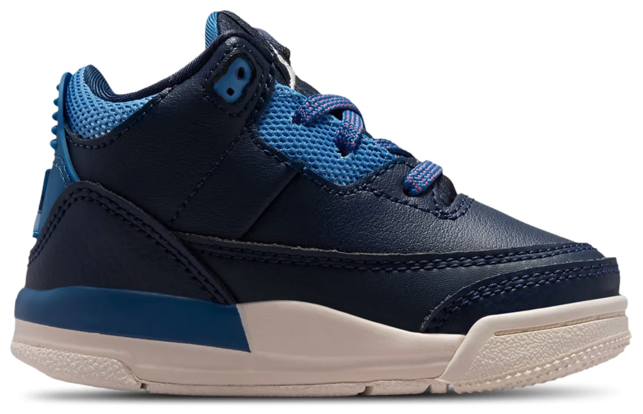 Детские кроссовки для мальчиков с принтом Jordan Retro 3 Jordan, Obsidian Track Red — фото 3