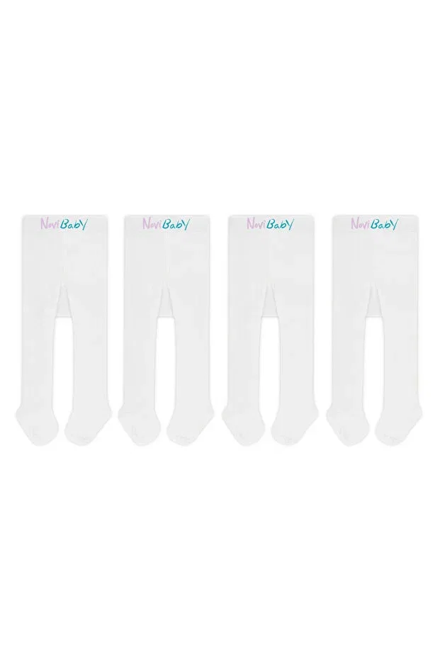 Детские колготки хлопковые комплект 4 шт Novibaby, White