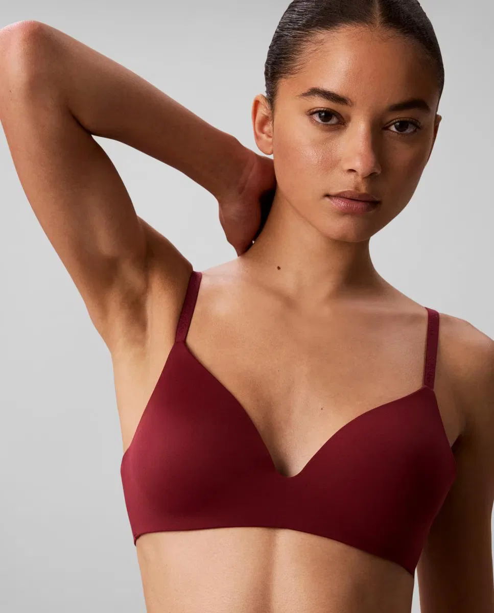 Женский бюстгальтер с косточками, Calvin Klein, темно-красный — фото 3