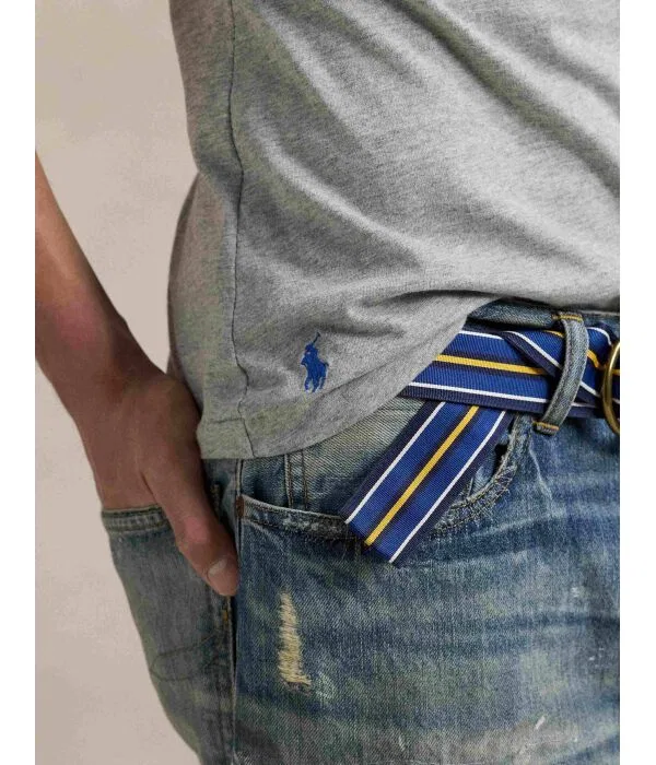 Мужская футболка хлопковая Custom Slim Fit Polo Ralph Lauren, серый — фото 4