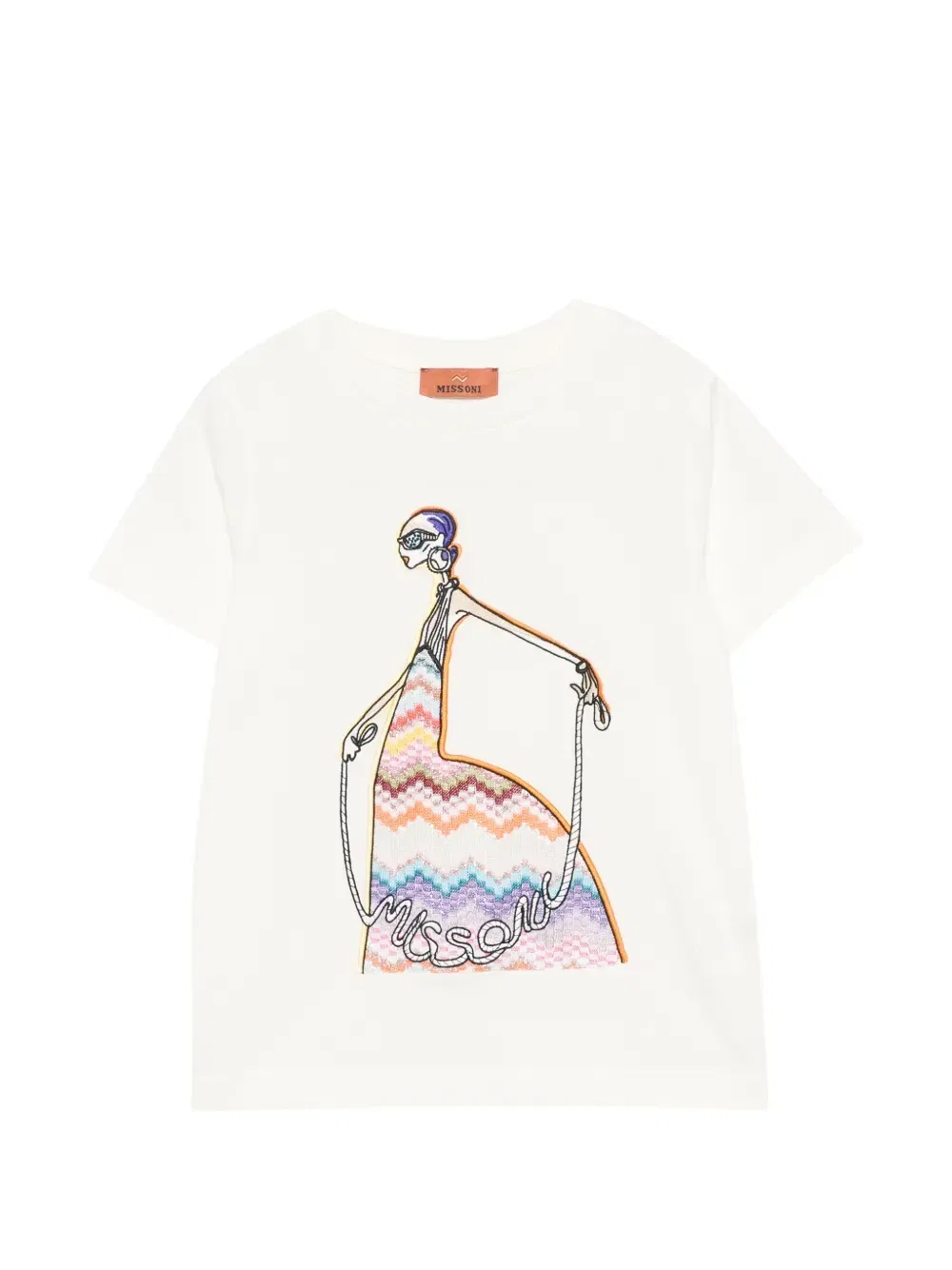 Футболка с вышивкой Missoni Kids, белый