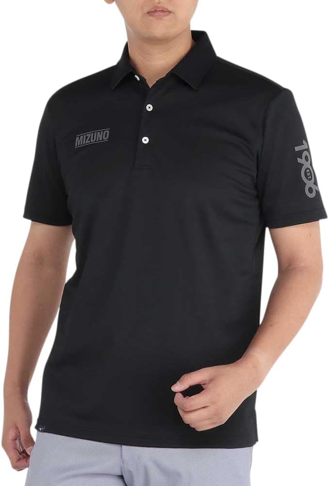 

Мужская рубашка Mizuno E2MAA025 Ice Touch с коротким рукавом и воротником-стойкой, приятная на ощупь, эластичная, рубашка с коротким рукавом, для гольфа, черный