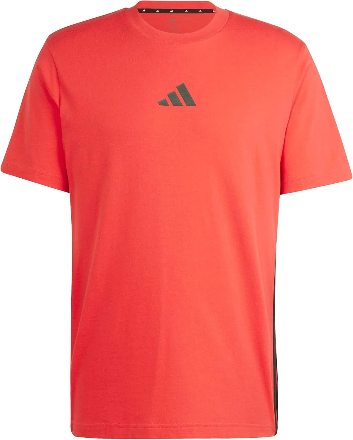 Футболка с тремя полосками adidas, Pure Ruby/Black